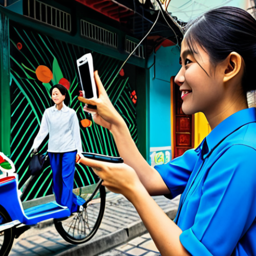 Home 26 증강현실을 활용한 예술 창작 사례 - AR Street Art in Hanoi**
"A vibrant street art mural in Hanoi's Old Quarter, brought to life with A...