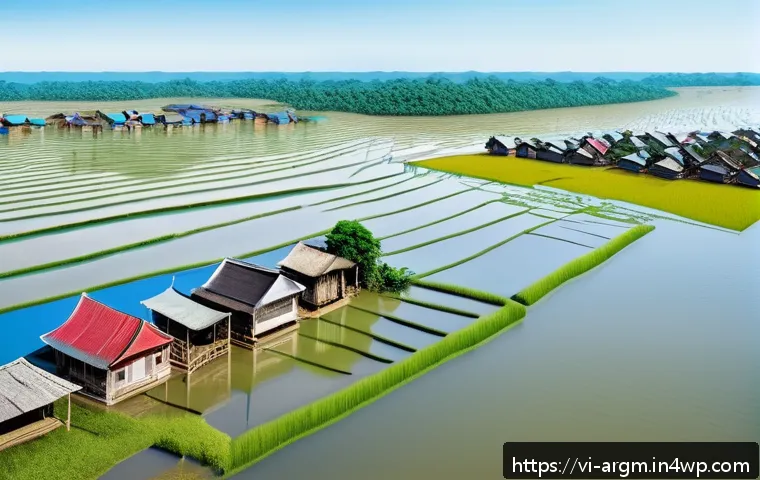 증강현실을 통한 기후 변화 교육 사례 - A detailed augmented reality scene depicting future sea level rise along the Vietnamese coastline of...